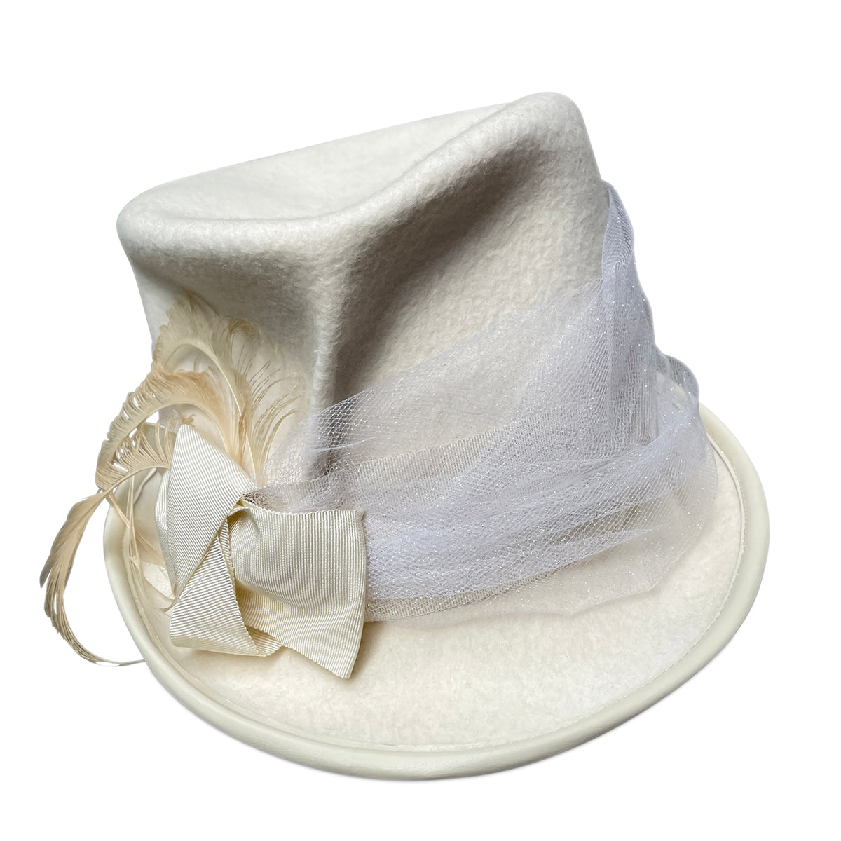 Lilith - White Top Hat | Cha Cha's House of Ill Repute - NYC Hat Shop