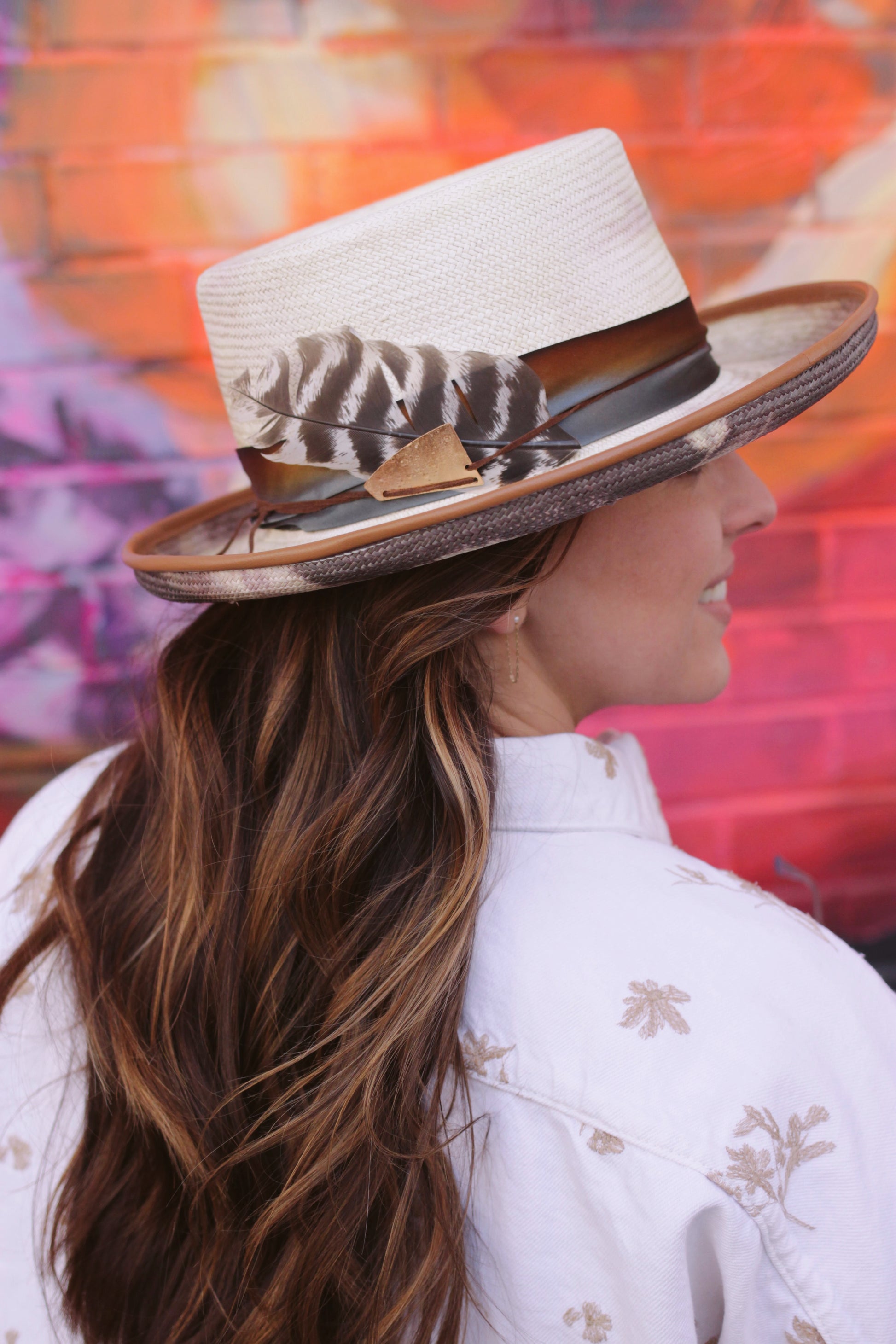 Cha Cha, a panama straw Gambler hat from Cha Cha's House of Ill Repute